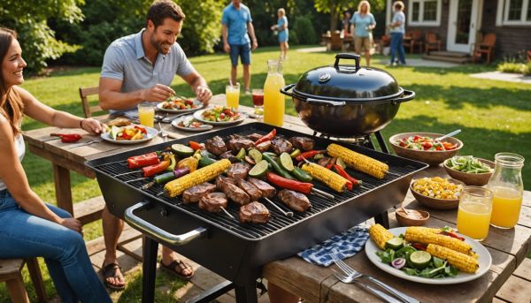 Barbecue et repas conviviaux en plein air