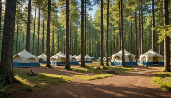 Emplacements de camping ombragés pour tentes