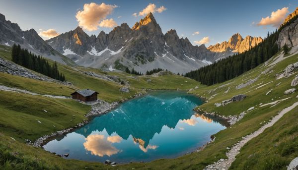 Refuges d'altitude et paysages alpins grandioses